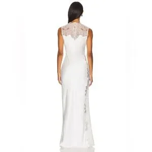 chinese dress ladies Stratus Lace High Neck Maxi Dress | Ivory | Dresses main image 0